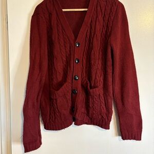 Women's V-Neck Sweater - Red